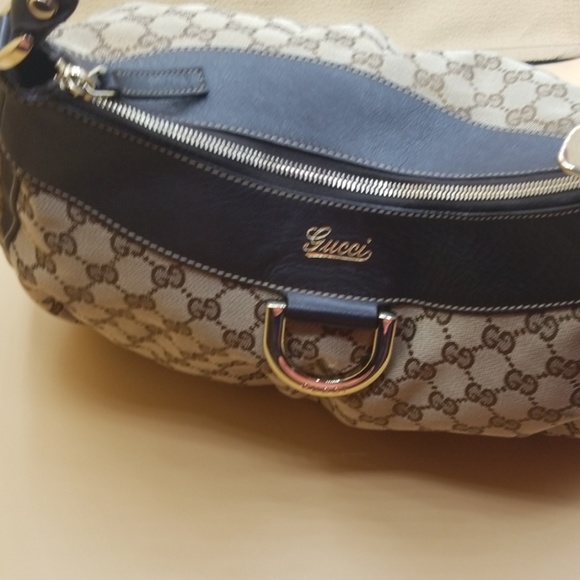 Gucci canvas monogram shoulder bag purse - Picture 5 of 8